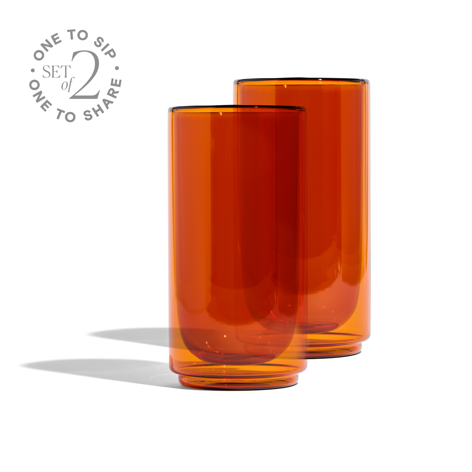 Cove 16oz Glass Pint - Set of 2 - Amber