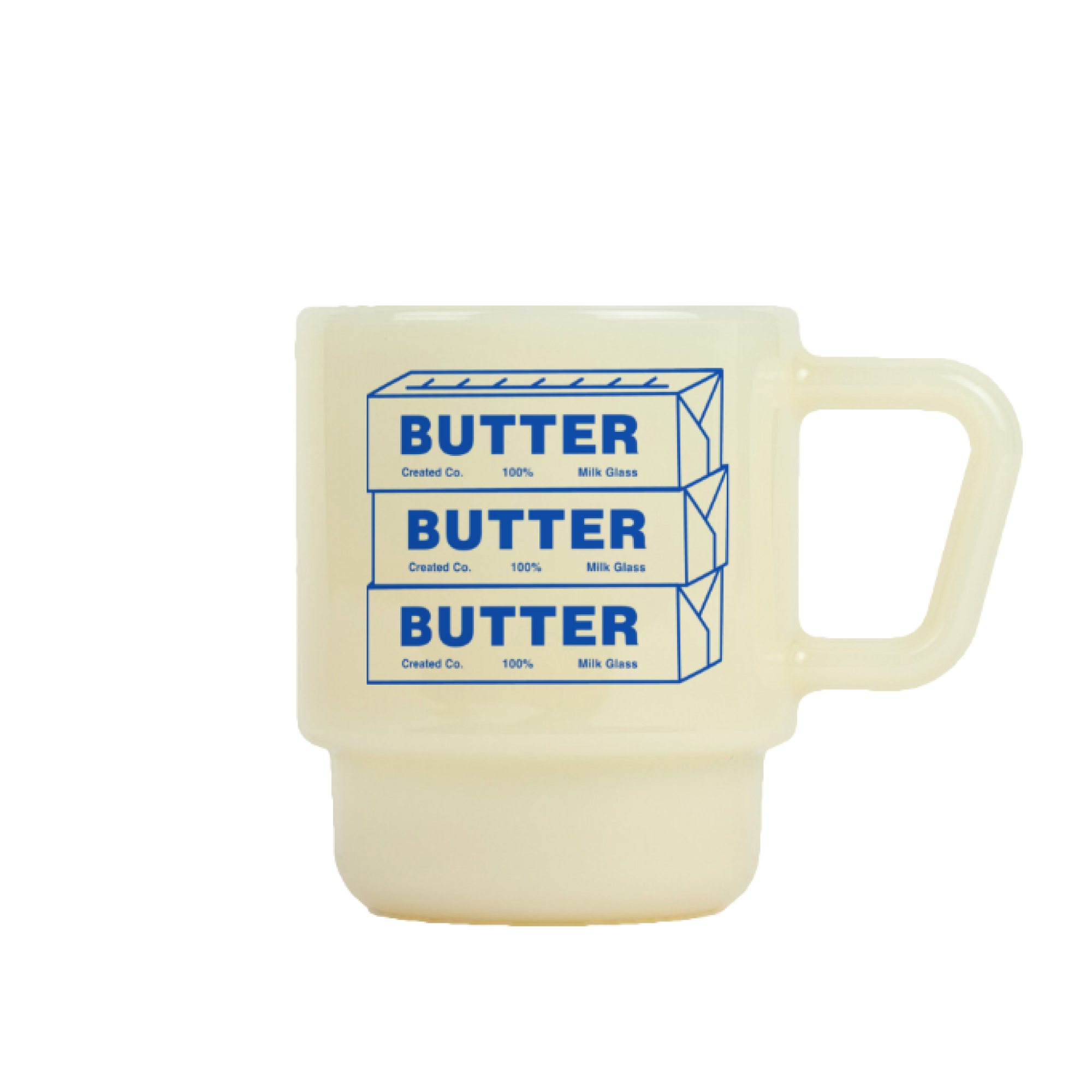 8oz Milk Glass Mug - Butter Stick