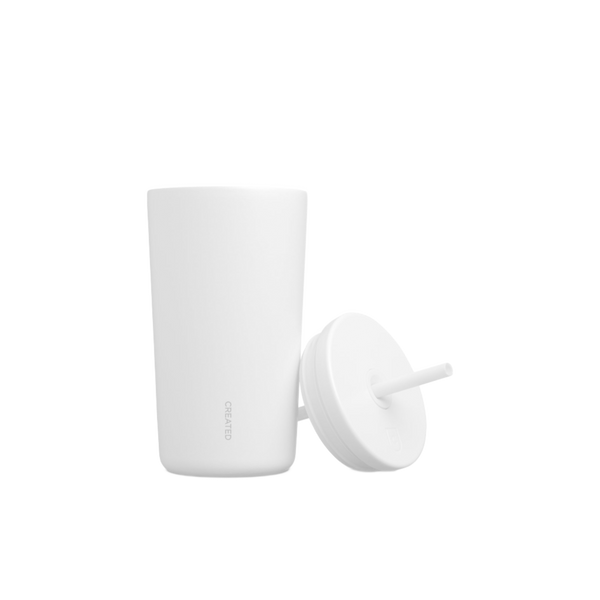16oz Lid and Straw Replacement - White