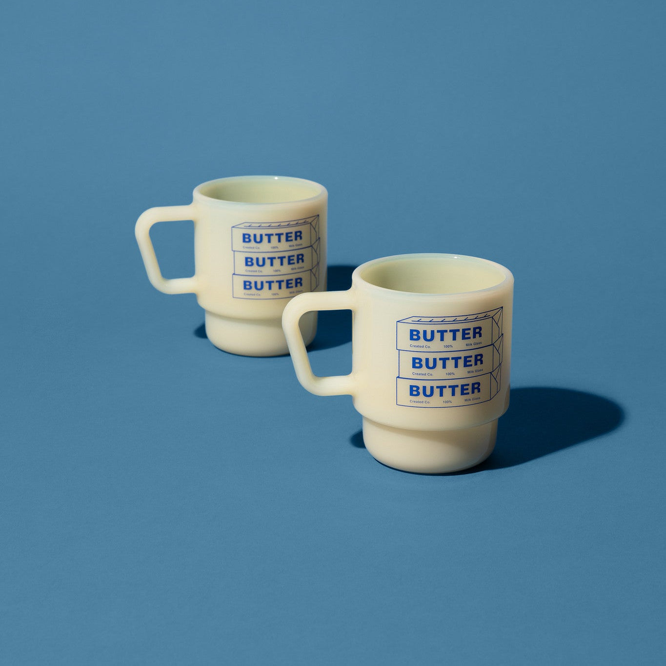 8oz Milk Glass Mug - Butter Stick