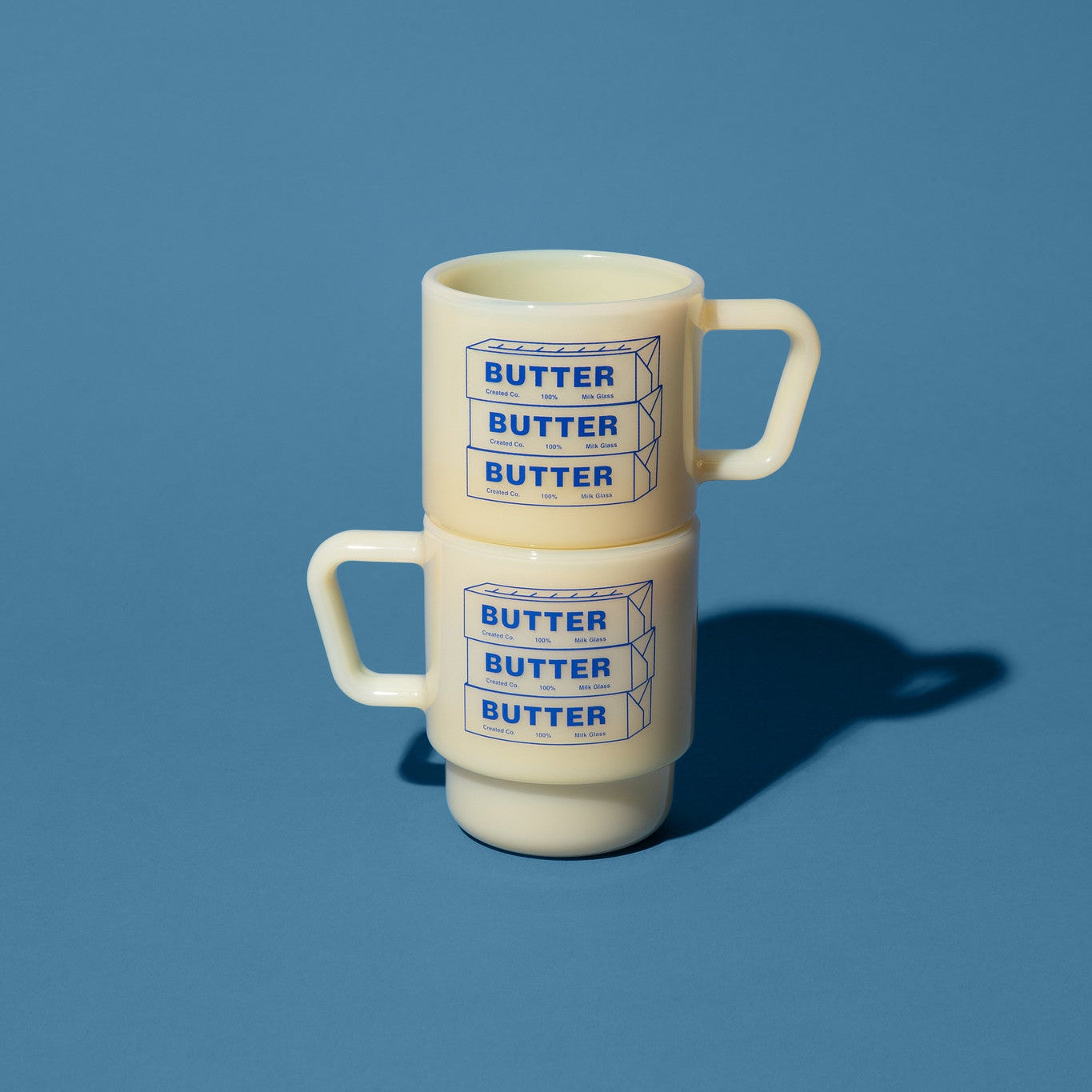 8oz Milk Glass Mug - Butter Stick